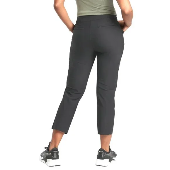 Athleta Stellar Straight Crop Pants Womens Black Stretch Size 8 - Picture 2 of 13